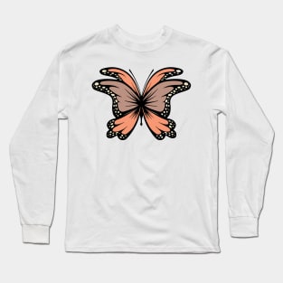 Brown Aesthetic Butterfly Long Sleeve T-Shirt